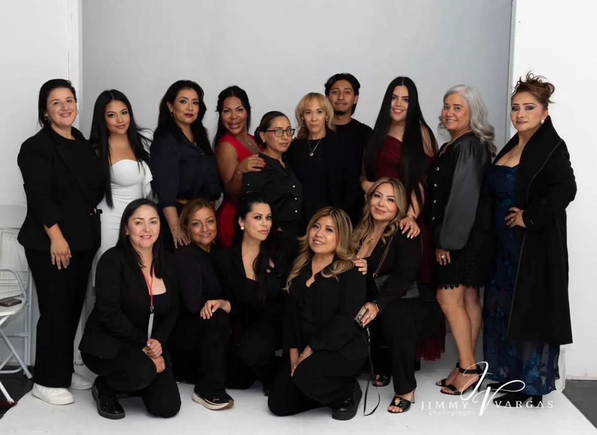 Makeup and hair team studio portrait