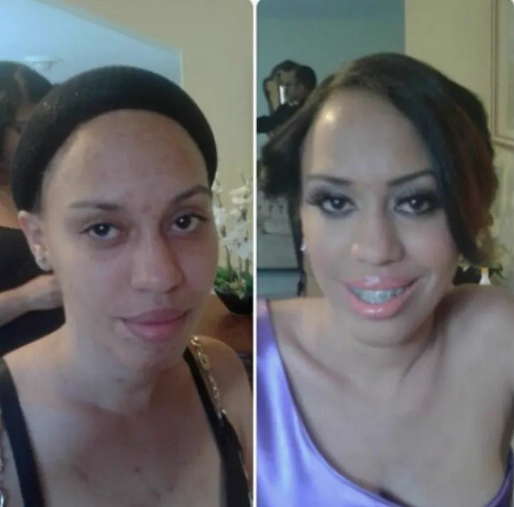 Before and after: soft evening glam